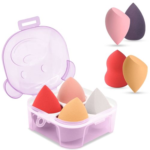 Set de 4 Esponjas de Maquillaje Beauty Blender Rosa/Lila 490E