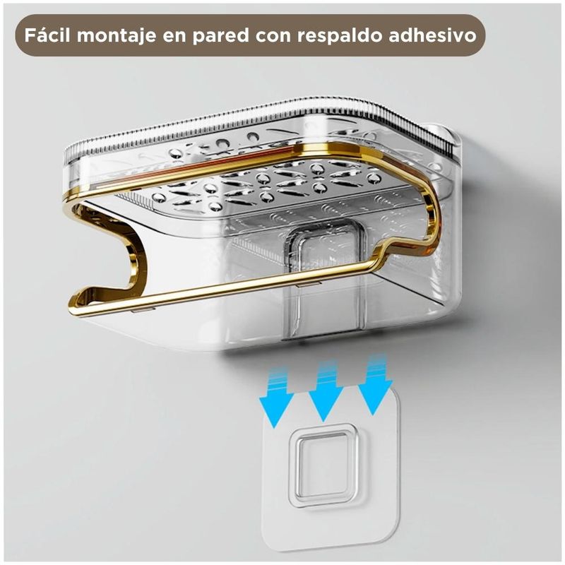 Jabonera-Elegante-con-Escurridor-y-Esponja-Absorbente-para-Baño-B11