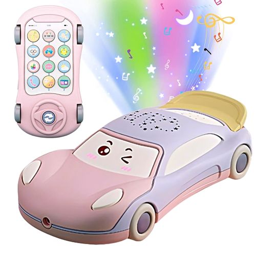 Teléfono Juguete Carro Musical y Luces para Bebés Niños con Proyector de Estrellas R