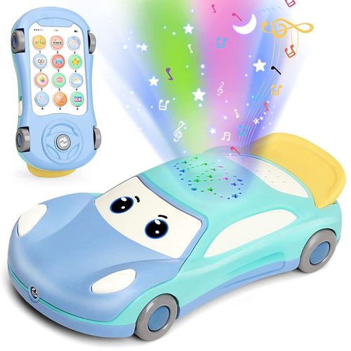 Teléfono Juguete Carro Musical y Luces para Bebés Niños con Proyector de Estrellas A