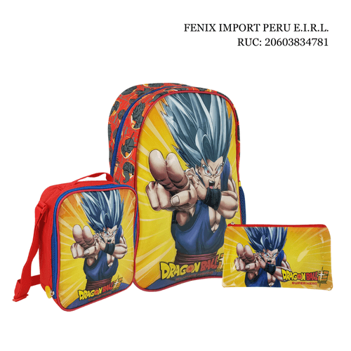 Set Mochila Kombat Oficio Dragon Ball Scool