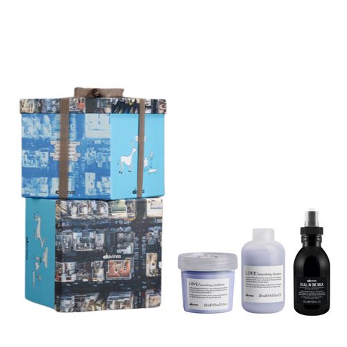 Davines box love smoothing shampoo 250ml+ acondicionador 250ml+ all in one milk 135ml