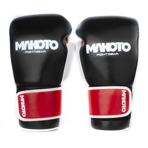 GUANTES DE BOXEO MAKOTO BASIC NEGRO/ROJO/BLANCO 14OZ