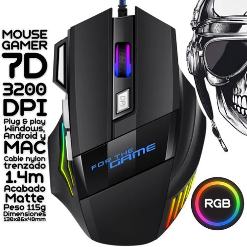 Mouse Gamer 7D 3200 DPI LED RGB for STUDY WORK & GAMING