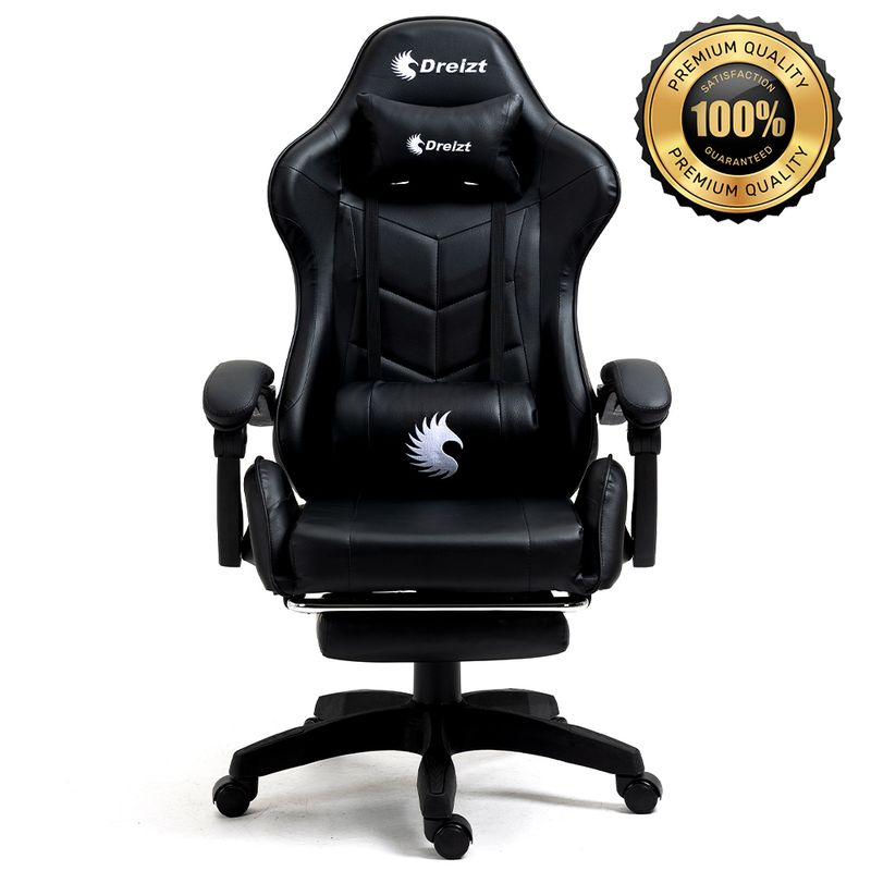 Silla-Gamer-Ergonomica-Dreizt-Shine-Series-Negro-con-Posapies-Reclinable