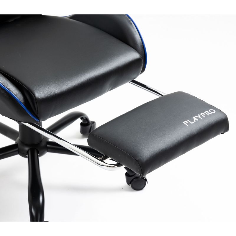 Silla-Gamer-con-Masajeador-Lumbar-Playpro-X1-Azul-Base-de-Metal