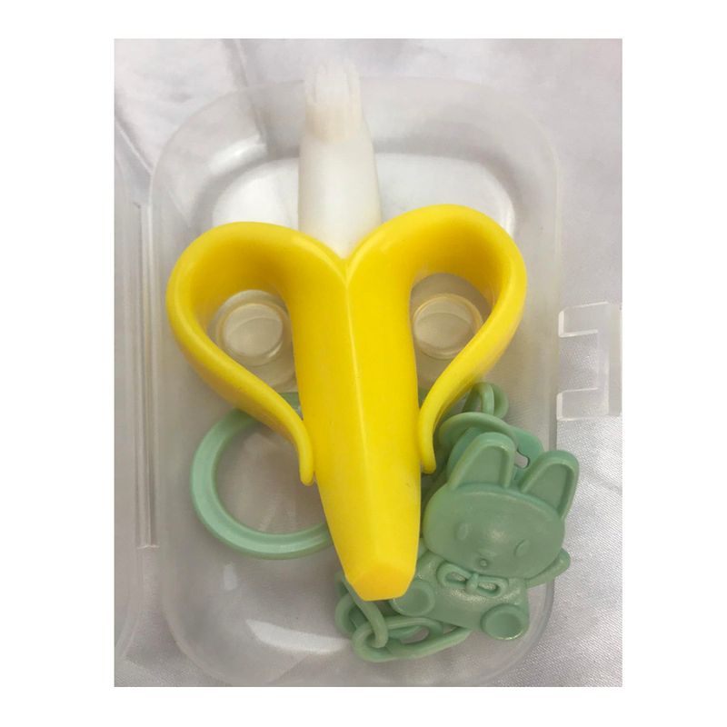 Mordedor-Banana-Amarillo-Con-Cadena-Baby-Froggie-Conejo-Verde-Para-Bebe