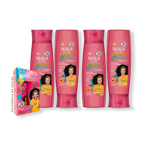 2 Duo Shampoo Acondicionador Crespinho divino kids Skala Expert 325ml