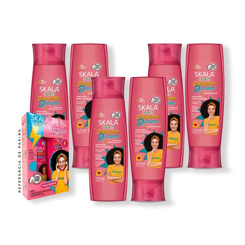 3 Duo Shampoo Acondicionador Crespinho divino kids Skala Expert 325ml