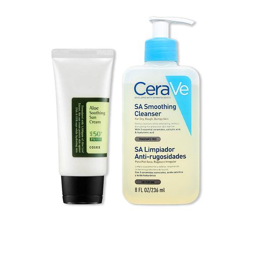 ALOE SOOTHING SUN CREAM - COSRX 50ML+CeraVe Limpiador Suavizante SA Smoothing Cleanser 236ml