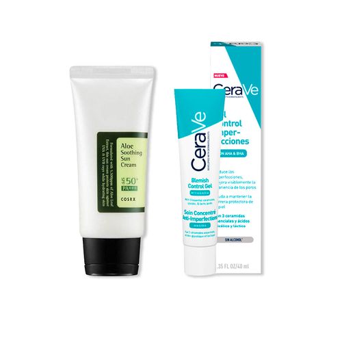 ALOE SOOTHING SUN CREAM - COSRX 50ML+CeraVe Tratamiento Anti-imperfecciones Blemish Control 40ml