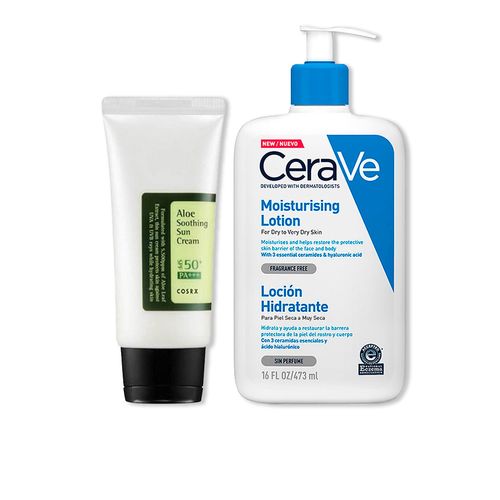 ALOE SOOTHING SUN CREAM - COSRX 50ML+CeraVe Loción Hidratante 473 ml