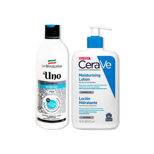 Shampo Uno- Pos 500gr - La Brasiliana+CeraVe Loción Hidratante 473 ml