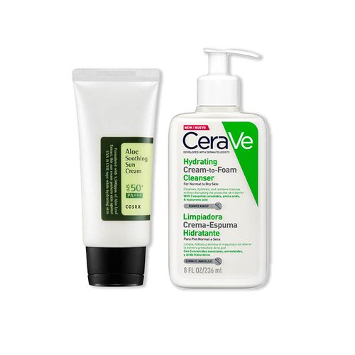 ALOE SOOTHING SUN CREAM - COSRX 50ML+CeraVe Crema Limpiadora Hidratante Hydrating Cleanser 236ml