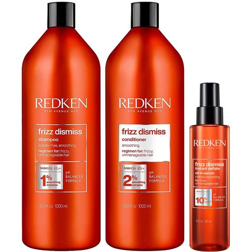 Shampoo 1000ml + Acondicionador + Sérum Redken Frizz Dismiss