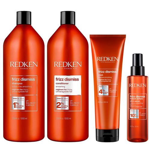 Shampoo 1000ml +Acondicionador +Mascarilla +Sérum Redken Frizz Dismiss