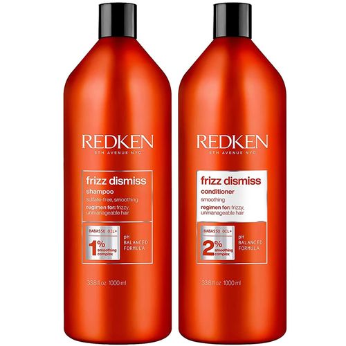 Shampoo Sin Sal Anti Frizz 1000ml +Acondicionador Redken Frizz Dismiss