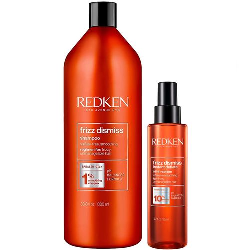 Shampoo Anti Frizz 1000ml + Serúm Instant Deflate Redken Frizz Dismiss