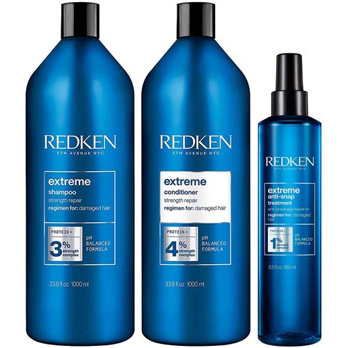 Shampoo 1000ml + Acondicionador + Crema Anti-Snap Redken Extreme