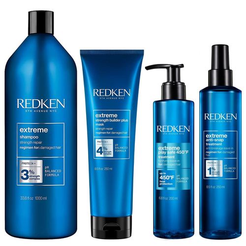 Shampoo 1000ml + Mascarilla + Protector Térmico + Crema Redken Extreme