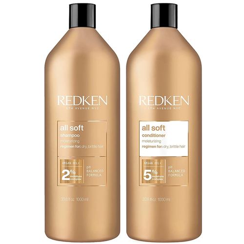 Shampoo con Aceite de Argán 1000ml + Acondicionador Redken All Soft