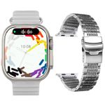 Combo-Smart-Watch-W69-Plus-Ultra-y-Correa-Acero-Luxury-Designer-Mesh-Color-Plata