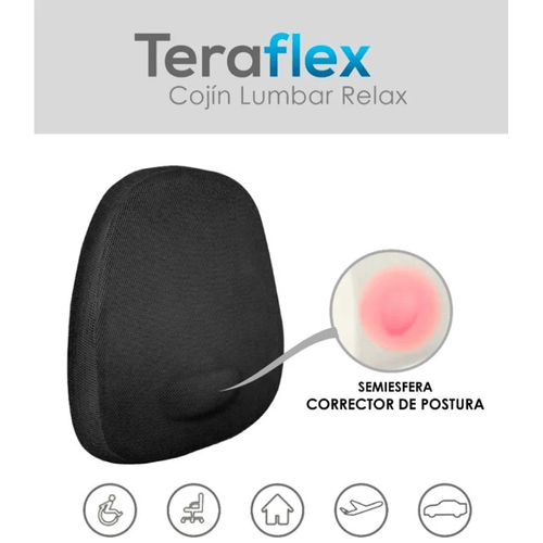 COJIN LUMBAR RELAX + CORRECTOR DE POSTURA  MEMORY FOAM  TERAFLEX  53x47x7 CM