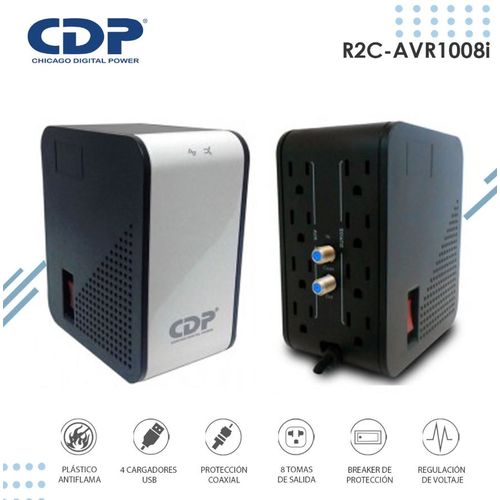 Estabilizador De Voltaje CDP R2C-AVR1008I 1000va/500w 8 Tomas De Salida