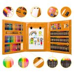 Mega-Set-de-Arte-208-Piezas-Kit-de-Dibujo-Niños-Dino-Naranja