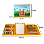 Mega-Set-de-Arte-208-Piezas-Kit-de-Dibujo-Niños-Dino-Naranja