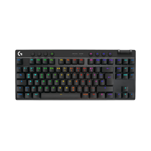 Teclado Logitech G Pro X TKL Lightspeed Inalámbrico USB con Switches Táctiles GX Brown, Negro