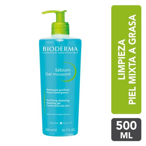 Gel Purificante Facial Sébium Moussant Bioderma - Frasco 500 ML