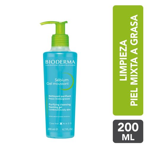 Gel De Limpieza Moussant Sébium Bioderma - Frasco 200 ML