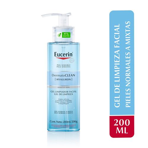 Gel Limpiador Facial Eucerin DermatoClean Hyaluron - Frasco 200 ML