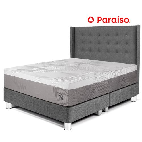 Dormitorio Royal Balanzze + Cabecera Gold Queen Gris