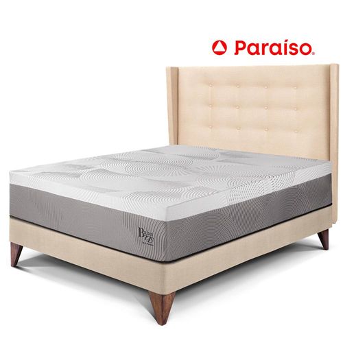 Dormitorio Europeo Royal Balanzze + Cabecera Gold 1.5 Plazas Champagne