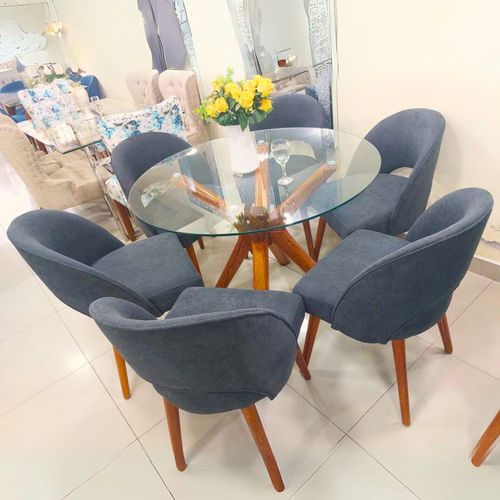 Juego de Comedor 6 Sillas Vintage Karo – Plomo