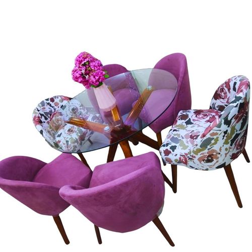 Juego de Comedor 6 Sillas Vintage Ava – Morado