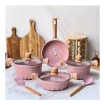 Juego-De-Olla-Roca-Volcanica-Anti-adherente-9pcs-Color-Rosa---MGC