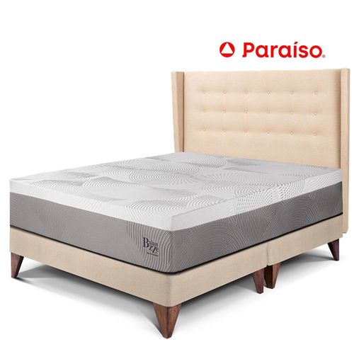 Dormitorio Europeo Royal Balanzze + Cabecera Gold Queen Champagne