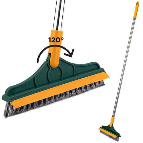 Escoba Cepillo de Limpieza con Secador 2en1 Rotación 120° Verde C16