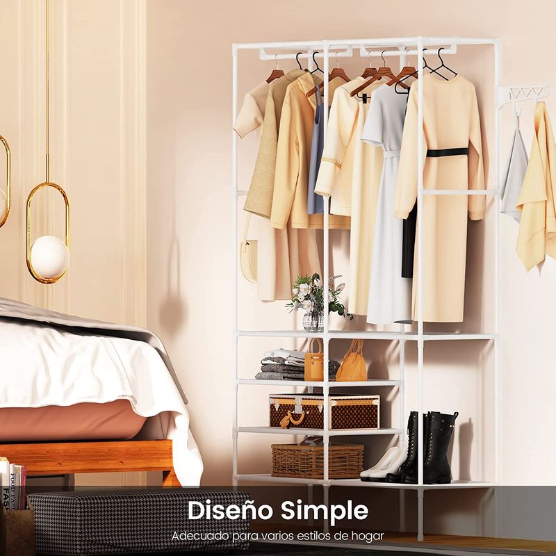 Ropero-Perchero-Organizador-Armario-Closet-Armable-2-Cuerpos-Blanco