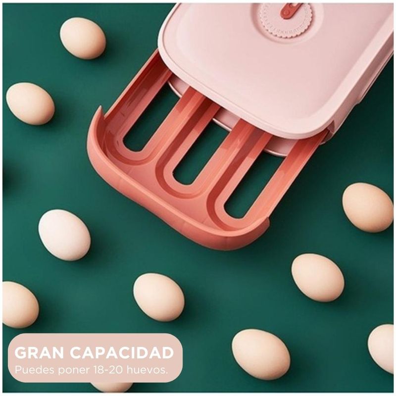 Bandeja-Organizador-Dispensador-Porta-Huevos-Taper-Apilable-Rosado-38V