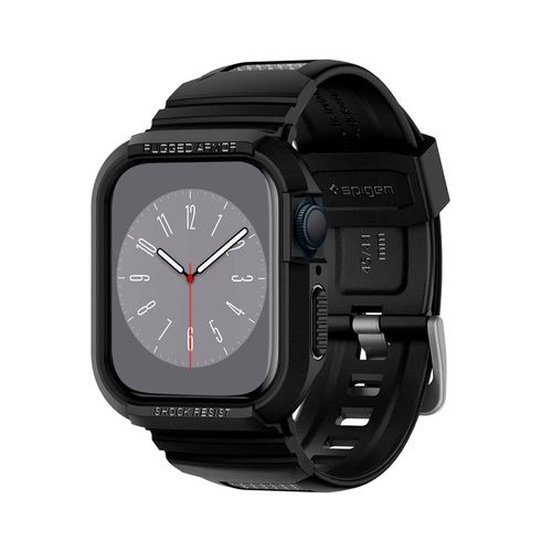 Case Rugged Armor Pro Spigen para Apple Watch (45mm/44mm) color negro