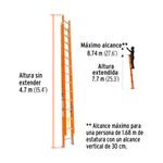 Escalera-Telescopica-28-Peldaños-Fibra-De-Vidrio-Capacidad-De-Carga-175-Kg-Truper