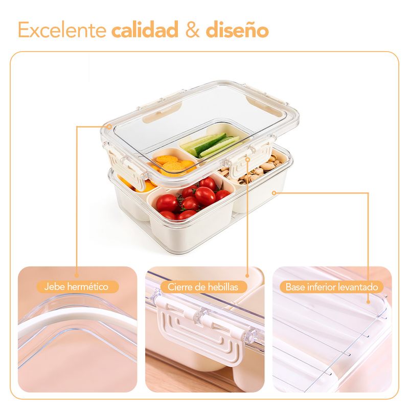 Taper-Hermetico-Contenedor-de-Alimentos-con-4-Divisiones-Desmontable-Crema-A27