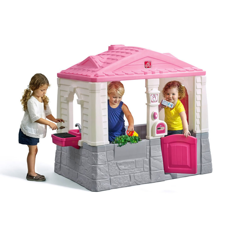 Casita-de-Juegos-para-Niños-STEP-2-Ordenada-Techo-Rosado