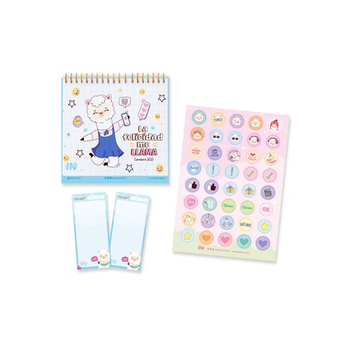 Pack ingenial LLami Felicidad Calendario + notas +stickers