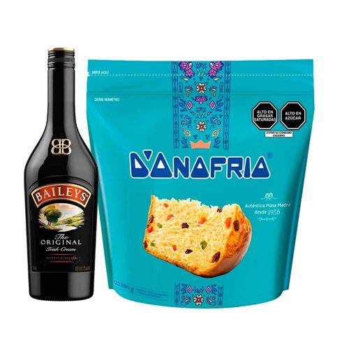 Pack Licor de Crema BAILEYS Original Irish Cream Botella 750ml + Panetón D'ONOFRIO Bolsa 880g