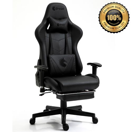 Silla Gamer Dreizt Apolo Series Negro Pro 180 Reclinable Alta Calidad con posapies